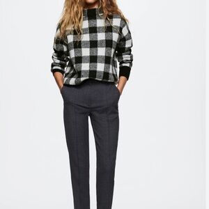MANGO Perkins collar check sweater